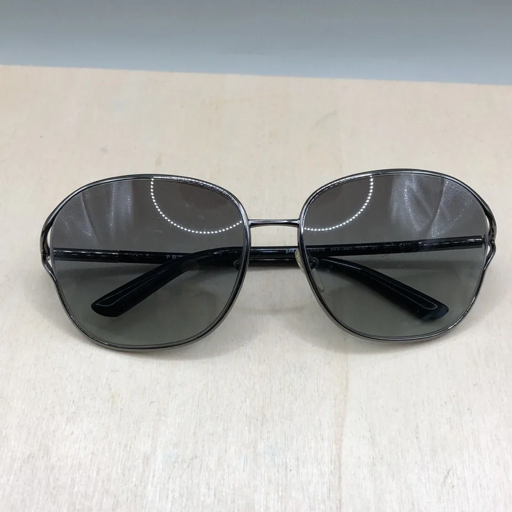 Prada Gunmetal  Metal Frame Gradient Tint Sunglasses - SPR 58M HAS FLAWS READ